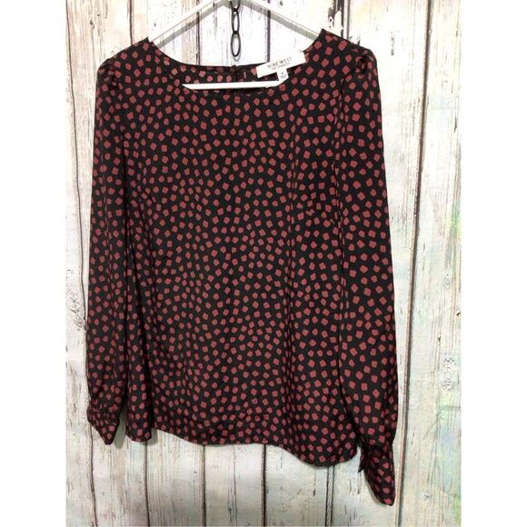 NEW Nine West Blouse Size Medium Black Red💕❤️ - Picture 1 of 11